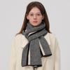 New Thickened Warm Shawl Arctic Fleece Three-Color Checkered Knitted Scarf Women's Autumn and Winter