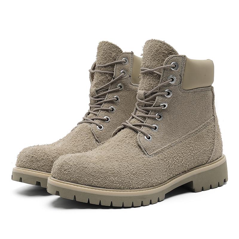 

Новые всесезонные ботинки на толстой подошве с увеличением роста, мужские ботинки для активного отдыха и пешего туризма, американские мотоциклетные повседневные ботинки с высоким берцем 45 хаки