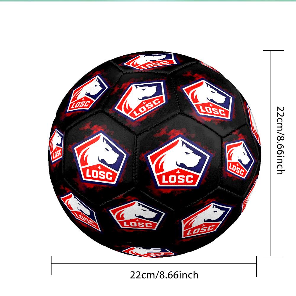 Lyon Football Club Emblem Soccer Ball Size 5 Soccer Ball, Machine-stitched, Soft and Comfortable, Suitable for Training and Matches Fan Gift