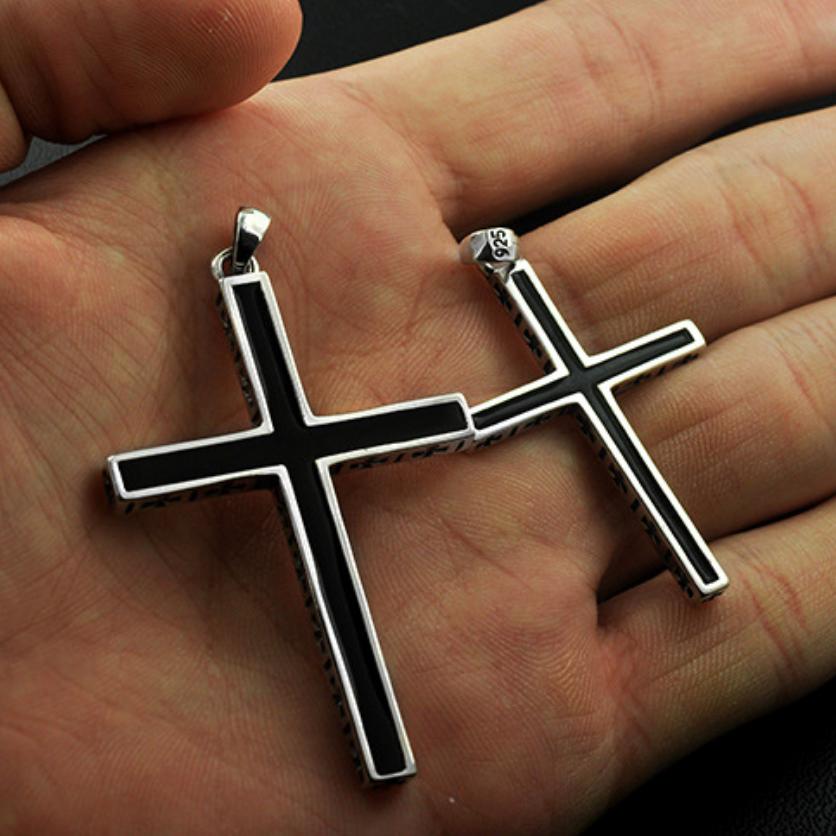 S925 Sterling Silber Einfache Helle Kreuz Anhänger für Frauen Männer Liebhaber Reinem Silber Mode Christian Schmuck Kette Zubehör