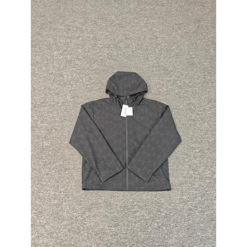 Unisex Oversized Kapuzen-Windbreaker Mit Reflektierendem Print Geometrisch Baumwolle Leicht Casual Jacke