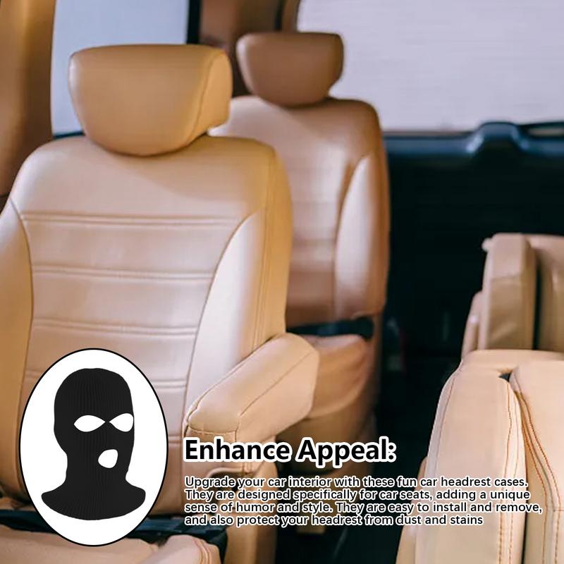 Funny Car Seat Covers Ghost Protector Headrest Covers Universal Fit Balaclava 3Hole Full Cover Halloween Christmas Funny Car