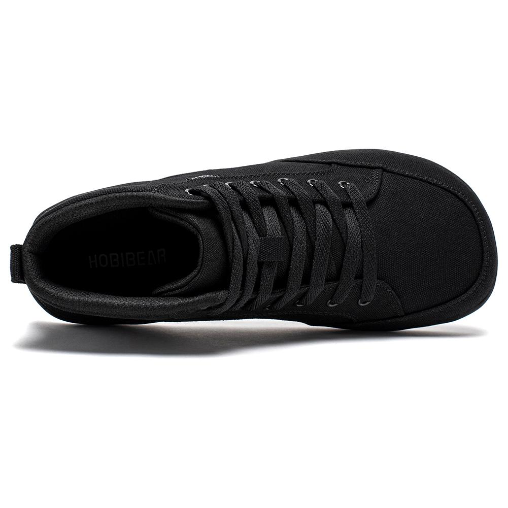 HOBIBEAR Scarpe Barefoot Mid-Top Unisex Ampia Scatola Dita Tela Sneakers Zero Drop Allacciatura Scarpe da Passeggio per Esterno