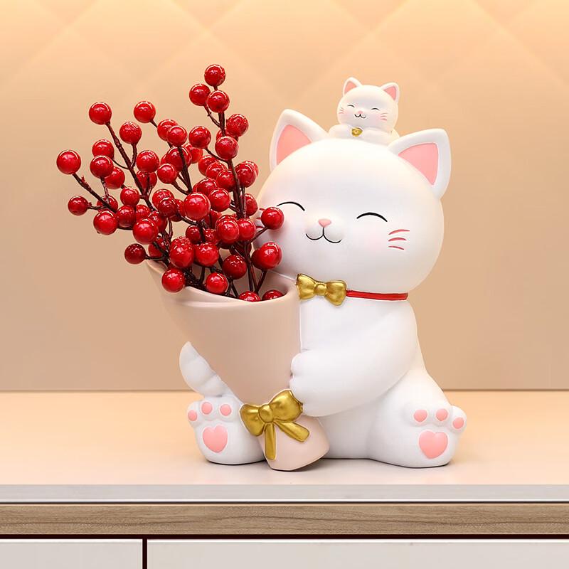 Милая фигурка кошки с цветами сакуры Changbaosen