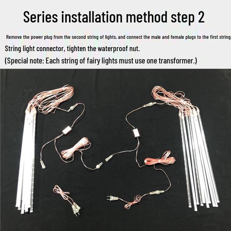 Wasserdichte LED Meteor Dusche Lichter für Bäume im Außenbereich - Dynamischer Fließender Sternenhimmel-Effekt