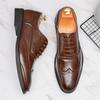 Trendy Men's Casual Black Brown Lace Up Oxford Brogues Shoes Gentleman Business Flats Dress Homecoming Footwear Zapatos Hombre
