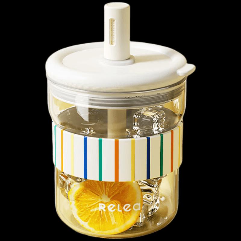 RELEA Portable Borosilicate Glass Water Bottle