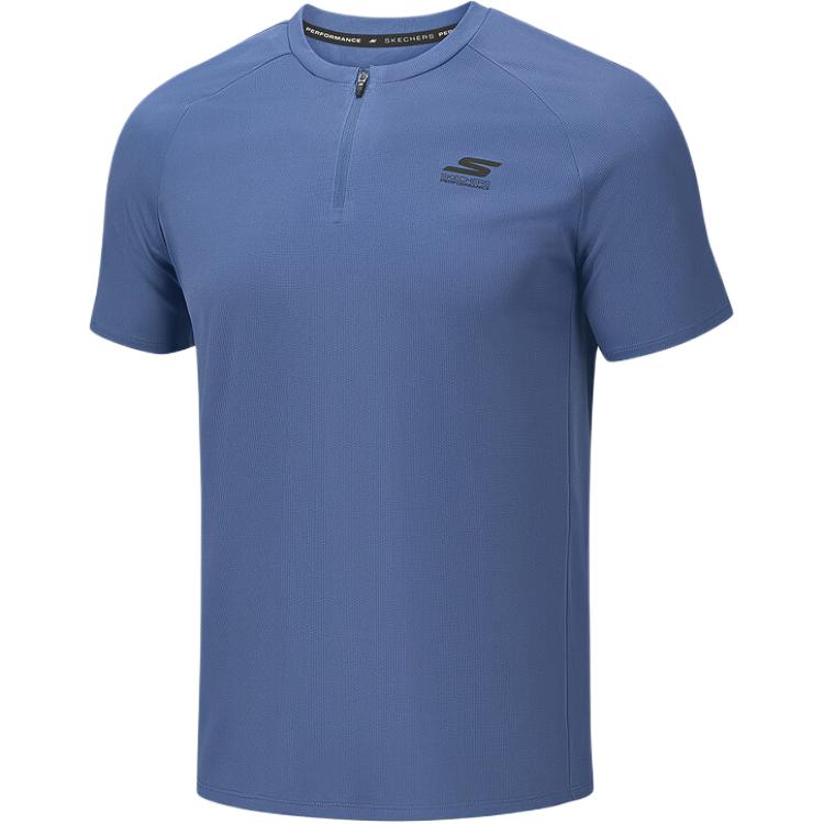 Skechers Sports Moisture-Wicking Knitted Short Sleeve Quick-Dry T-Shirt Men Tops P226M012-05YL S