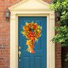 Fall Wreaths For Front Door Outside Garland Autumn Scene Decor Farmhouse Wreath Ornaments Home Patio Thanksgiving Decorations