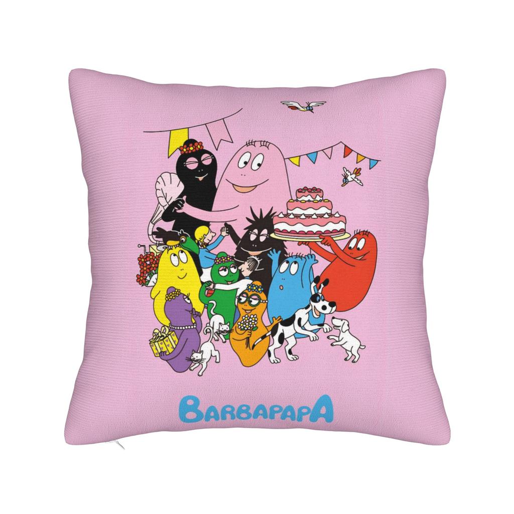Weiche und Süße Home Barbapapa Cartoon Dekorationen Kissenbezüge Merch Kissenhülle Quadratisch Multi-Größe