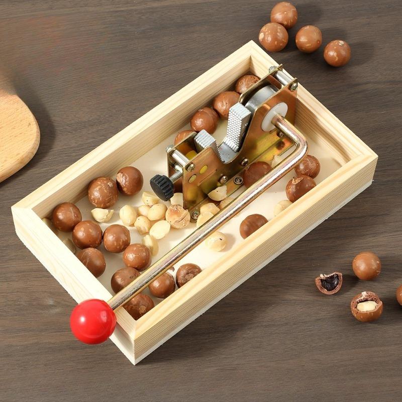 JUSTINLAU Wooden Nut Shell Opener Adjustable Chestnut Opener Walnut Plier Opener Tool Walnuts Chestnut Pecans Hazelnuts Almonds