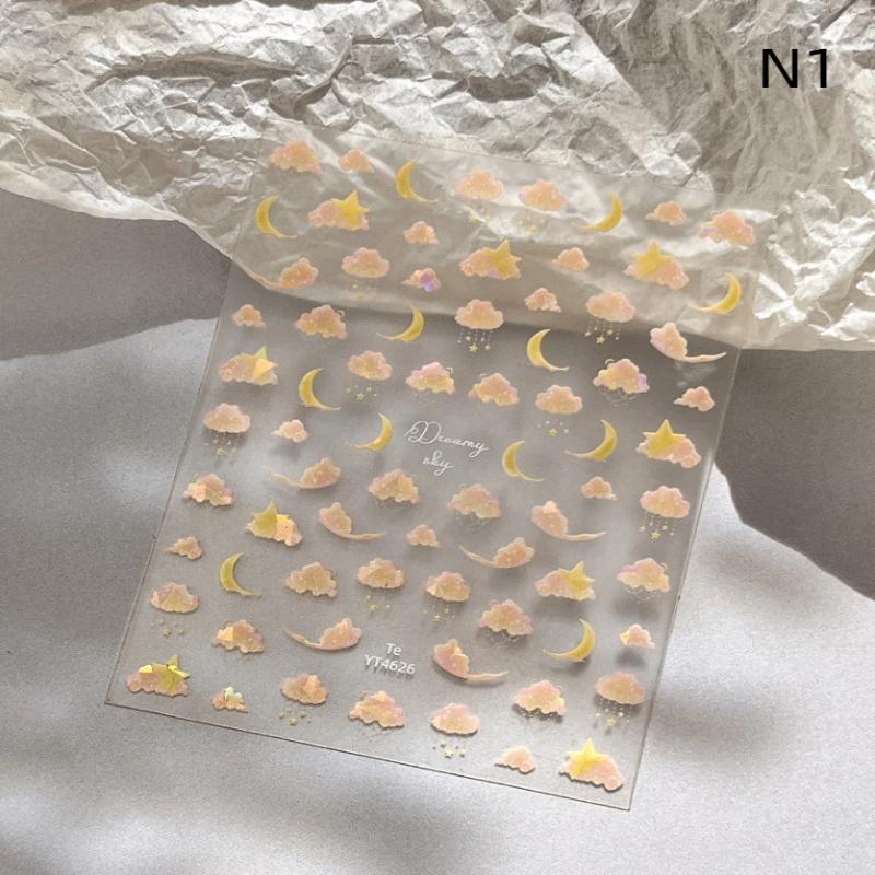 3D White Fish Tail Nail Stickers DIY Nail Art Decals for Women Easy Apply Manicure Artwork Decoration