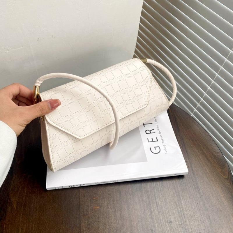 Bag Women's Spring and Summer New Trendy Fashion Crocodile Pattern Underarm Bag Indentation Crescent Shoulder Bag Oblique Span Bag