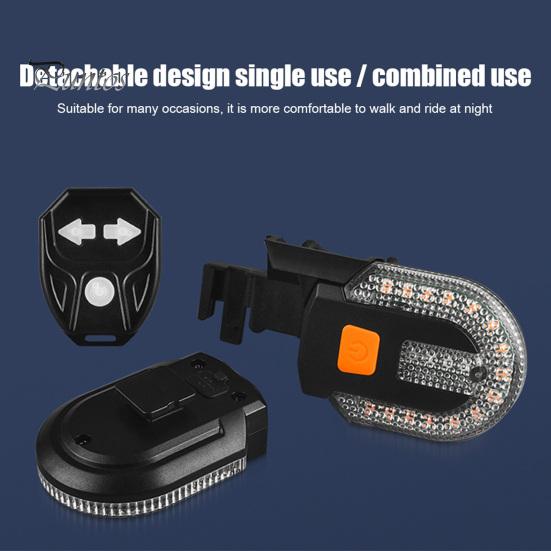 Bike Tail Light with Turn Signals Remote Control Split Bicycle Rear Light USB Rechargeable Road Mountain Bike Night Riding Safety Warning Lamp