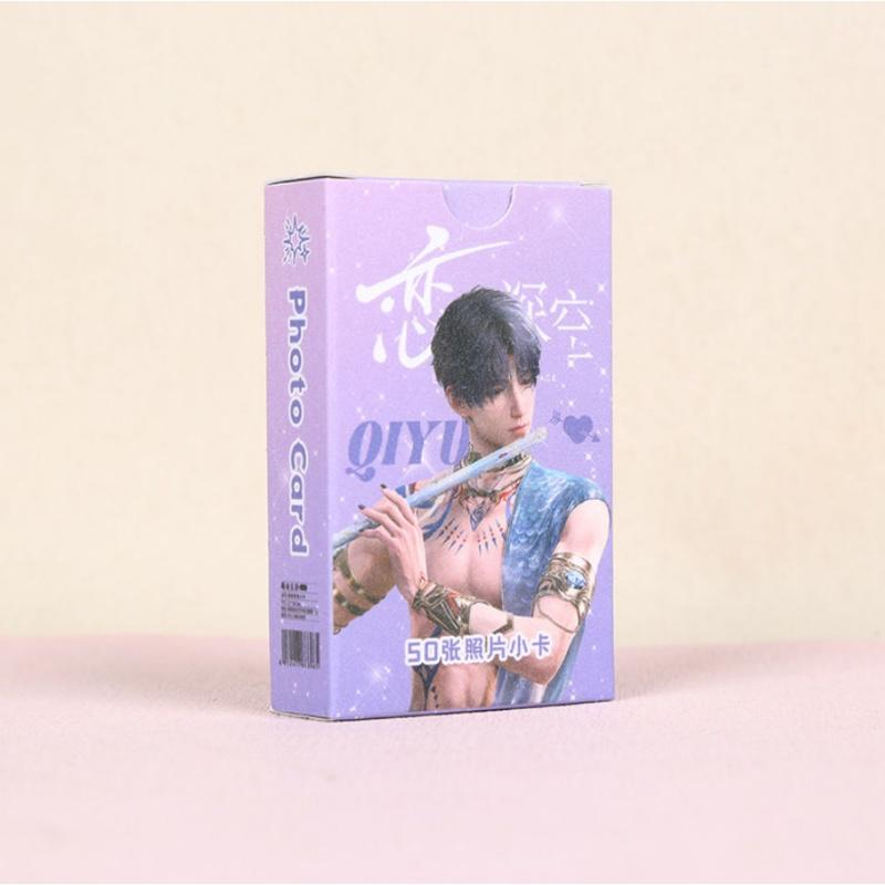 Love And Deepspace Anime Laser Photo Cards 50 Pieces Collectible Cards With Zayne Rafayel Xavier Sylus For Fans Collection