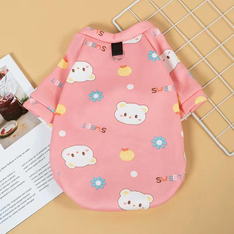 Cute Autumn and Winter Warm Korean Version of Dog Cat Pet Teddy Clothing Supplies Than Bear Law Fight Fleece Hoodie