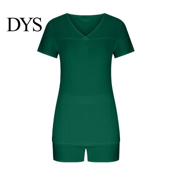 Women Summer Clothes 2 Pcs/Set Pajamas Suit V Neck Short Sleeve Sleepwear Set Casual Two-piece Outfit Homewear Top Shorts Loose Sport