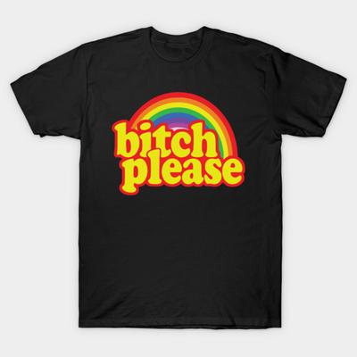 T-shirt Imprimé Noir Homme Taille Asiatique Bitch Please Merch Arc-en-ciel Impression Sans Découpe T-shirt en Coton