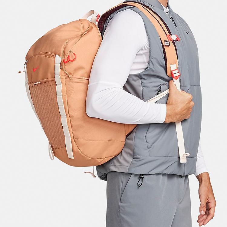 Nike Polyester Backpack Regular Unisex Amber Brown & Night Chestnut & Bright Dark Red Casual DJ9677-225