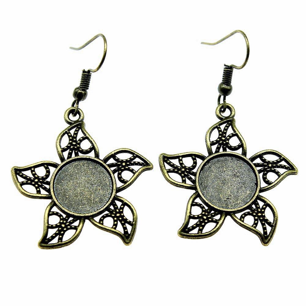 Round Cabochon Base Dangle Earrings DIY Jewelry Findings For Handmade Gifts