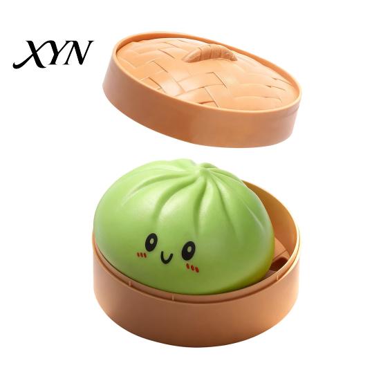 Stress Relief Toy Steamed Bun Squeeze Toy, Cute Dumpling Ball, Calming Fidget Slow Rising Decompression for Desk, Kawaii Gift Glitter