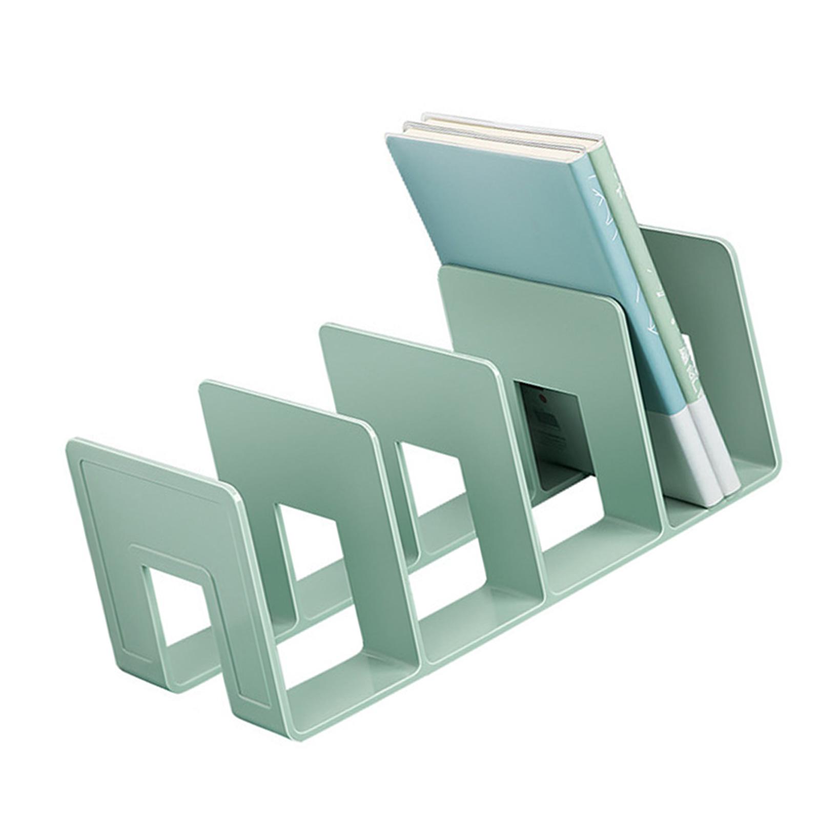 

Настольный книжный упор с 4 отделениями, многоцелевой настольный книжный упор, подставка для журналов и книг, органайзеры для экономии места на столе зелёный