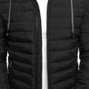 Men Cotton Coat Hooded Drawstring Zipper Closure Solid Color Winter Jacket