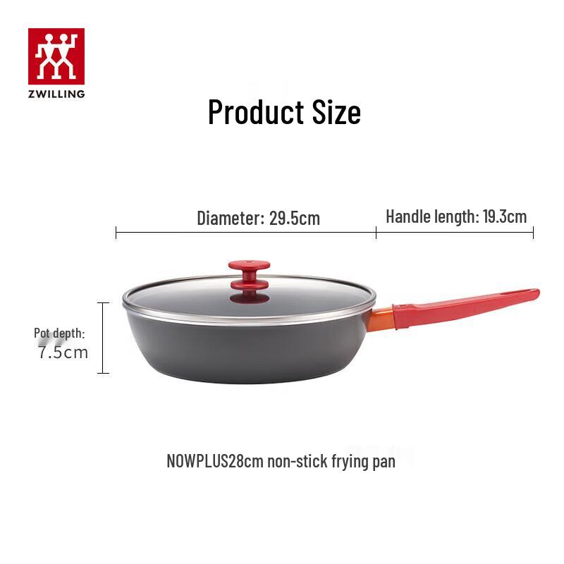 ZWILLING NOWPLUS 28cm Stainless Steel Wok & Frying Pan