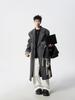 Men's Black Wool Trench Coat - Korean Style, Mid-Length, Over-the-Knee for 2025 Spring/Autumn