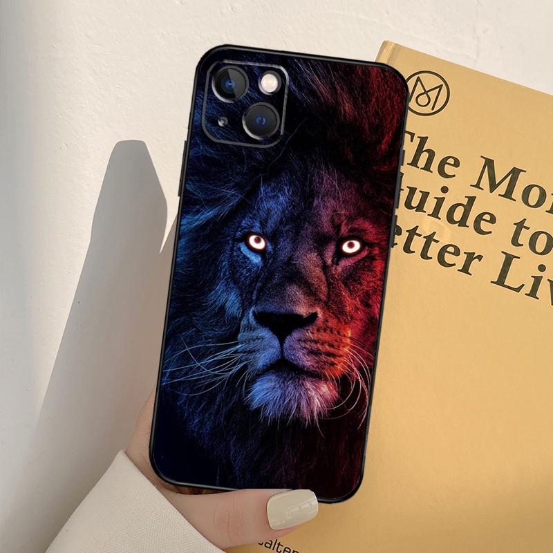 King of Jungle Lion Phone Case For iPhone 11 12 13 Pro Max XS XR X 6 7 8 Plus 12 13 Mini SE 2020 Cover Shell