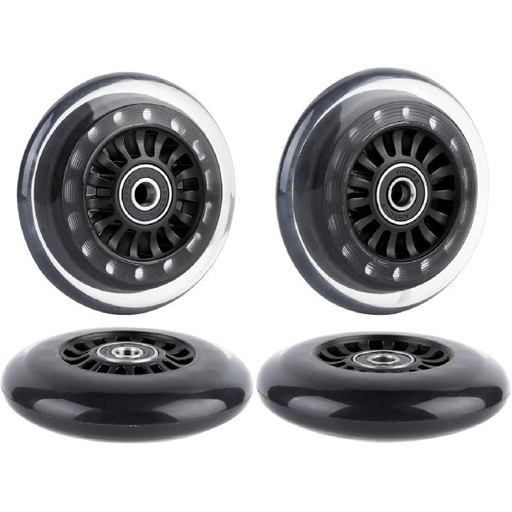 Ride On Swing Twist Wiggle Car Polyurethane Replacement Wheels w/Bearings ABEC-9 (2 Front Wheels with Convex Hub, 2 Rear Wheels with Concave Hub)