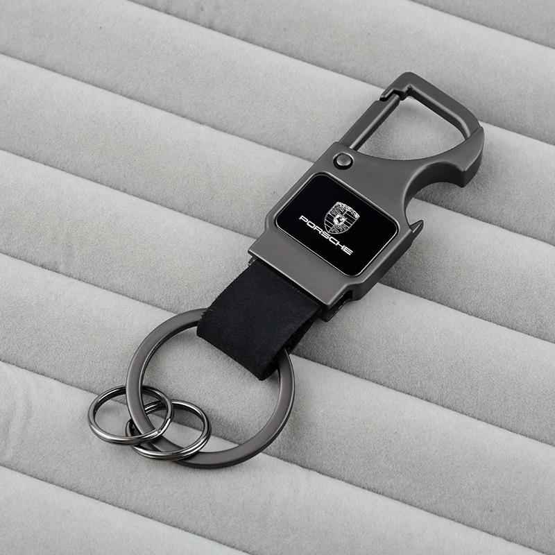 Multifunktionell flasköppnare Bilnyckelring Nyckelhållare Nyckelring För Porsche Panamera Cayenne Taycan 911 718 Macan Carrera-GT 928