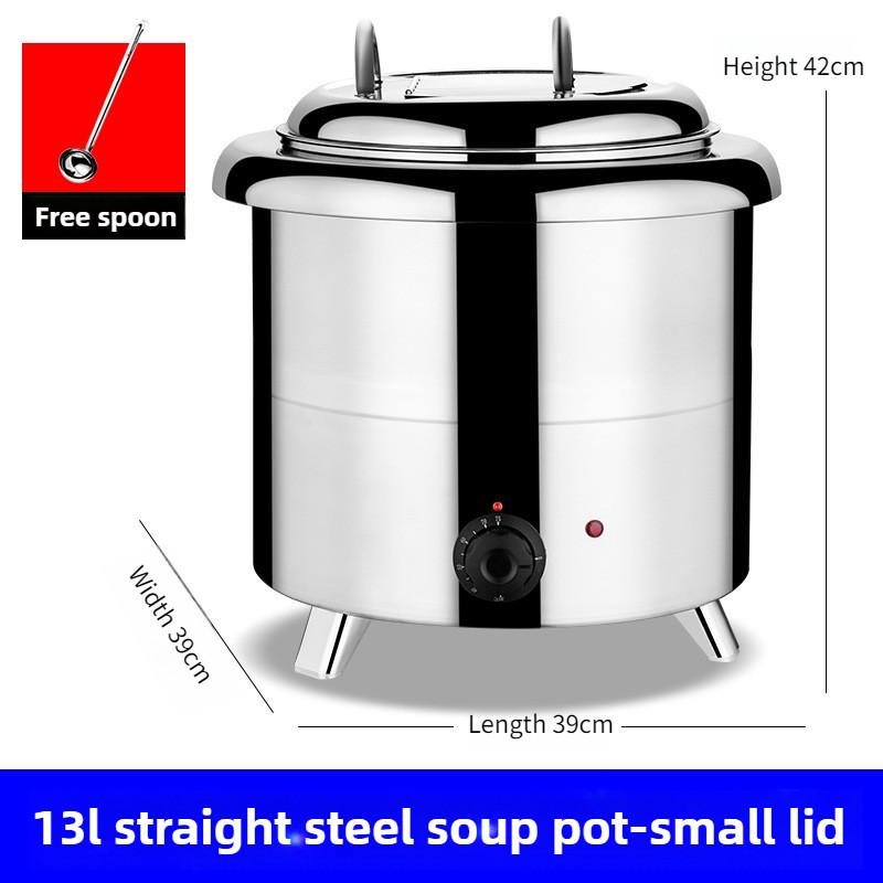10L/13L Large Capacity Electronic Warm Soup Pot Restaurant Insulated Stainless Steel Buffet Stove Electric Heating Soup Stove