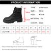 Fashion Fashion Buckle Platform Ankle Boots for Women Black Lace Up Thick Sole Motorcycle Boots Woman Plus Size Pu Leather Booties Mujer