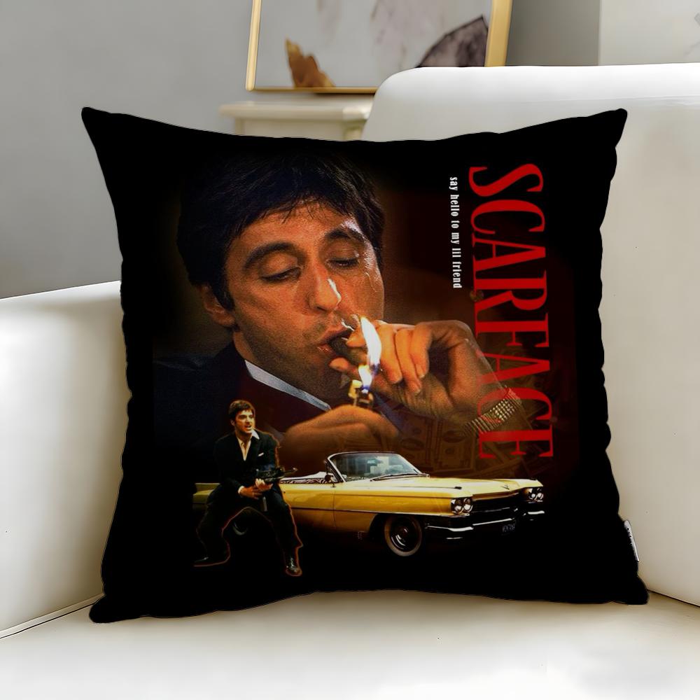 classic movie Scarface Cushion Cover Soft  EasyWash Pillow Case  Versatile for Couch Bed Travel and Office