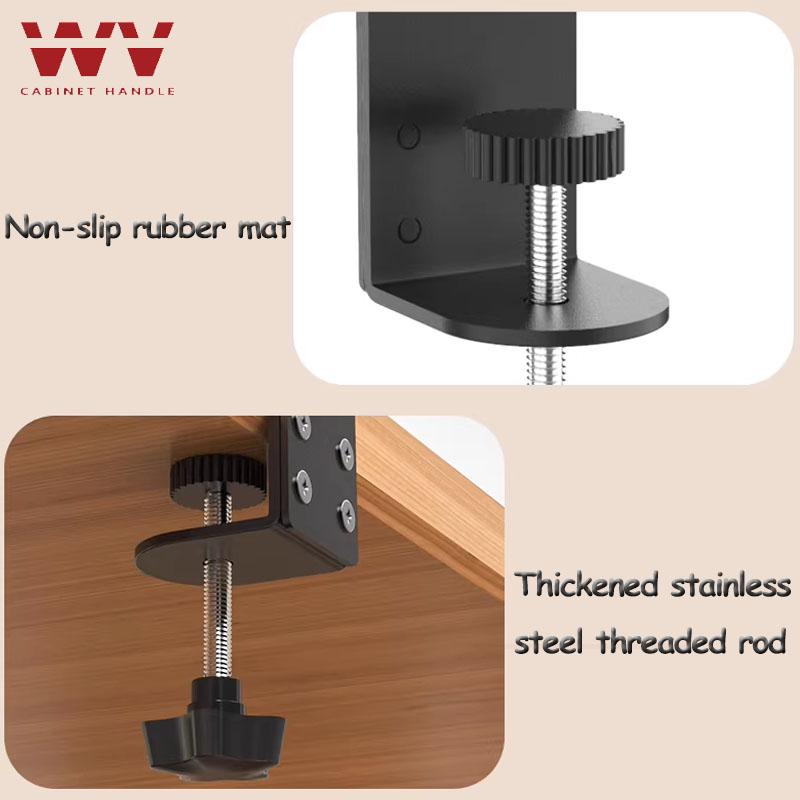 Black/White Under Desk Power Strip Holder – No-Drill Cable Management Tray for Outlet Fixing, Wire Organizing & Shelf Storage