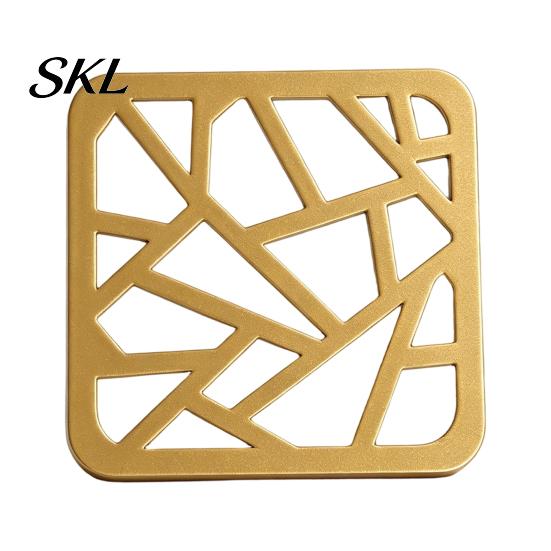 Sturdy Metal Plates for Cups Decorative Coasters Drinks, Heat Resistant Hollow Carved Table Mats Desktop Home Coffee Tea Cups, Modern Decor