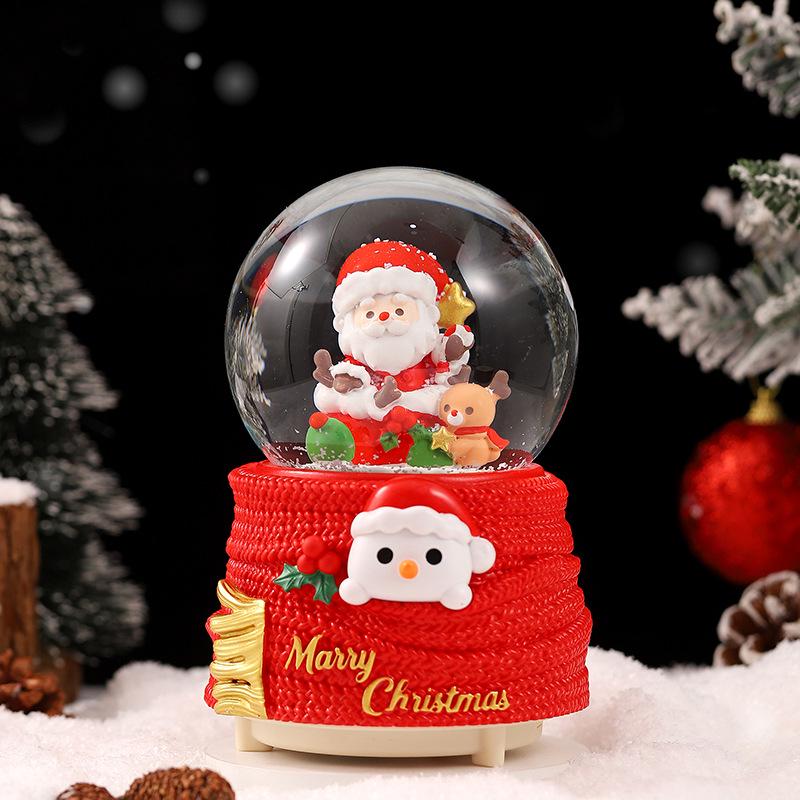 Boîte à musique fantaisie de Noël avec boule de cristal – Décoration princesse, cadeau pour anniversaire de fille