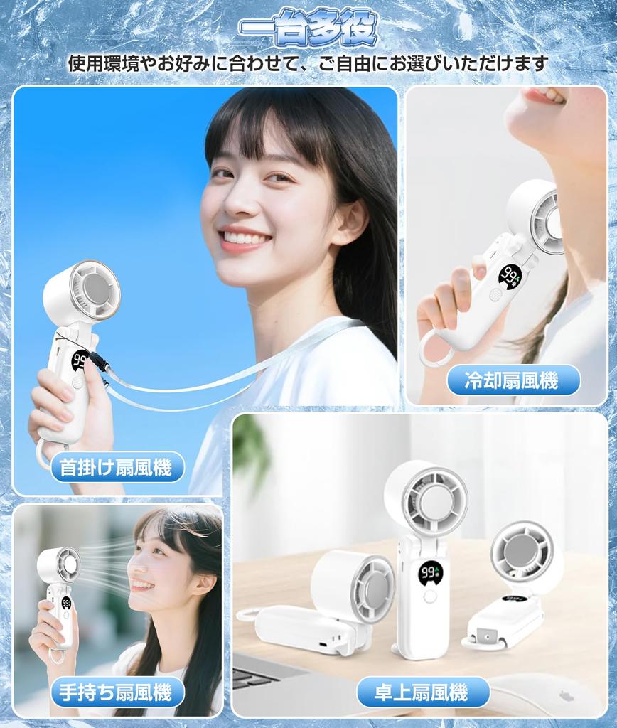 Ventilator portabil de mână cu răcire instantanee, 100 de viteze puternice, până la 20 de ore de funcționare, USB, ecran LCD cu nivelul bateriei, compact, mini, insolație, carabină