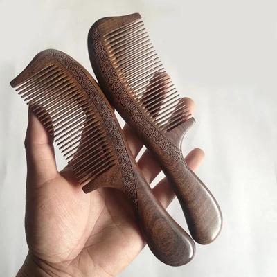 Natural Sandalwood Combl Fragrance Message Wood Combs Double Side Engraved Small Hair Combs Gifts Hair Comb Hairbrush