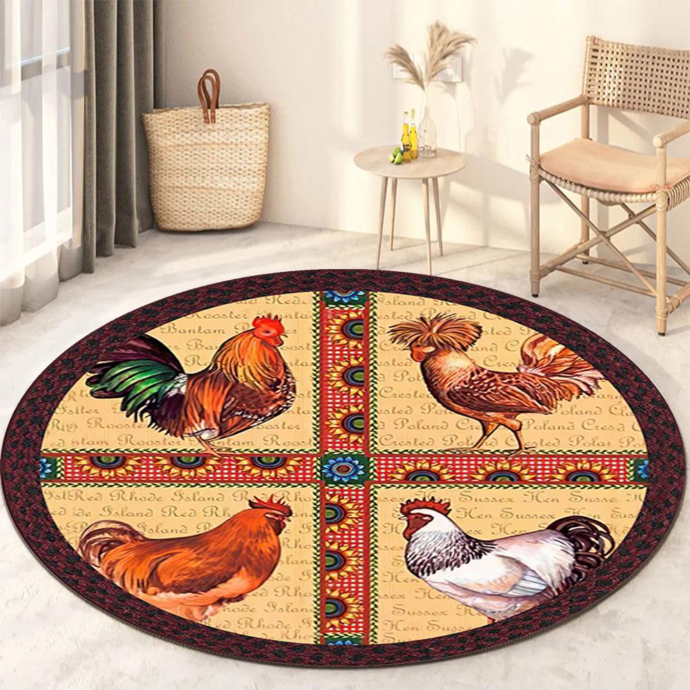 Round Living Room Carpet Thickening Bedroom Study Non-slip Floor Mats Office Circular Chair Rugs Machine Washable