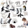 26Pcs 3D Polar Animal Figurines Mini Arctic Animals Dolphin Seal Toys Model Set Home Decor Arctic Bear For Children Gifts