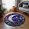 1pc Home Carpet with Stained Glass Design Non Slip Office Decor Gift Living Room Bedroom