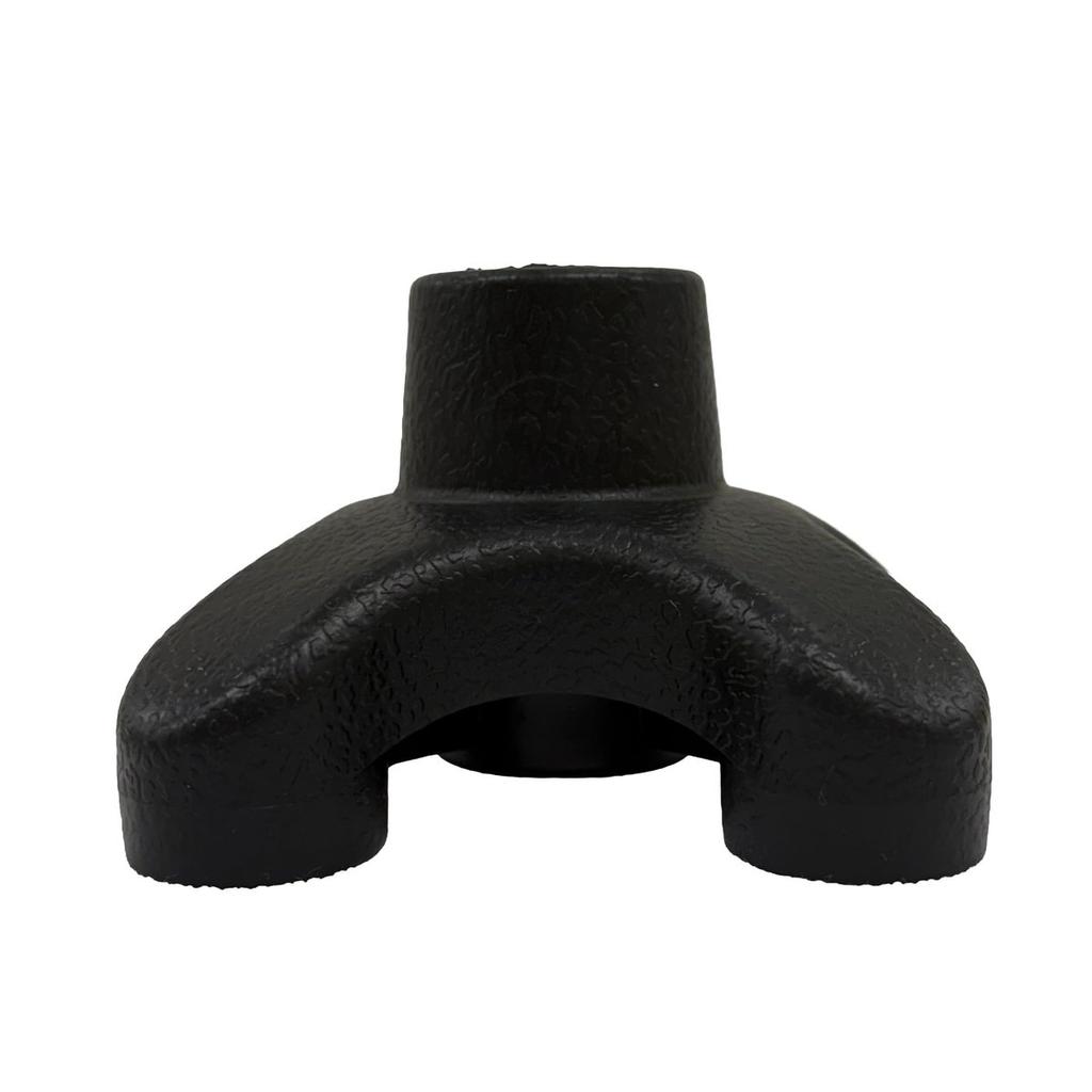 Welfan Magokoro Walking Cane Replacement Tip, 4-Point Quad Rubber Base, Black 19mm Inner Diameter, Self-Standing Support for Walking Sticks