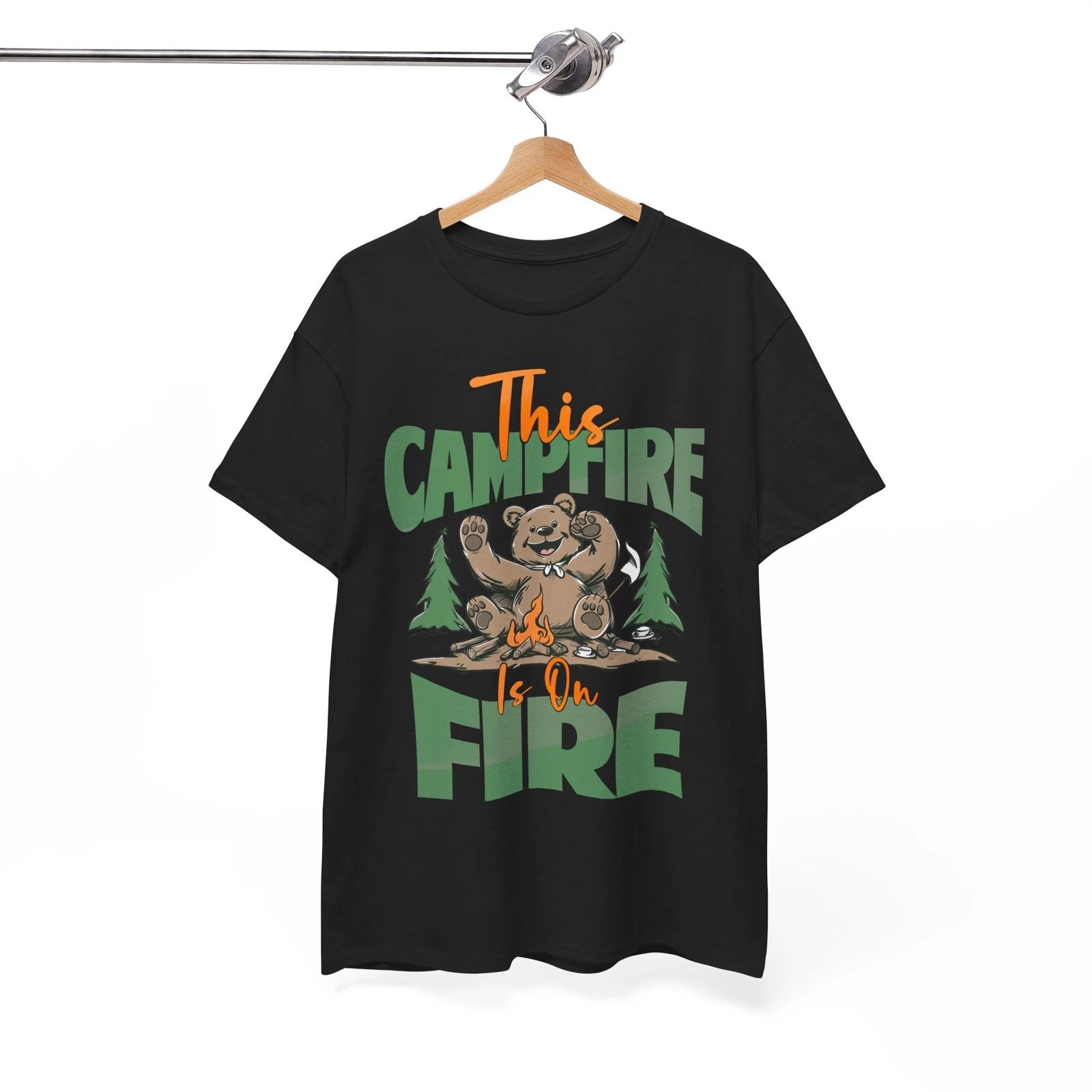 Comedic Genius T-Shirt - Witty & Clever Graphic Tee This Campfire is on Fire S