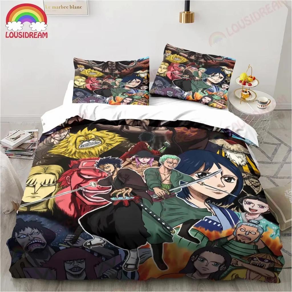 3D Print One Anime P-piece Bedding Set,Duvet Cover Comforter Bed Set Quilt Cover Pillowcase,King Queen Twin Size Boy Girl Adult