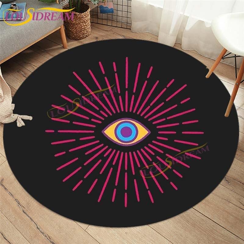 Evil Eye Covor Covor Decoratiuni Interioare Hamsa Palm Mandala Covor Covor Sufragerie Covor Boho Chic Rotund Scaun Covor Rotund