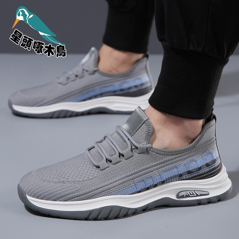 Foreign trade shoes men's spring and summer thin breathable fly-woven mesh men's shoes trendy lace-up men's shoes
