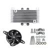 Motorcycle Universal Engine Aluminum Oil Cooler Fan Cooling Radiator 125Ml for Dirt Bike ATV High Quality Fan+ Oil Coole