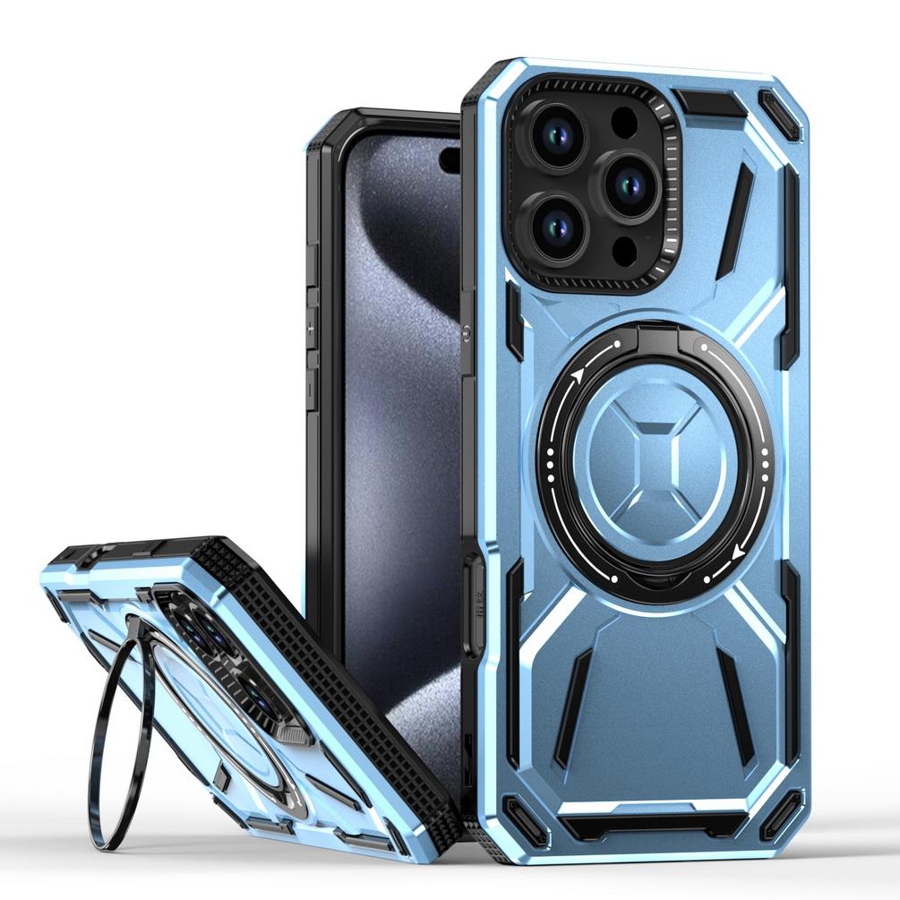 Vojenský držiak na pancier Magsafe Magnetický ochranný kryt pre IPhone 16 Pro Max 15 Pro Max 14 Pro 13 12 11 Kovový stojan Nárazuvzdorný plný ochranný kryt